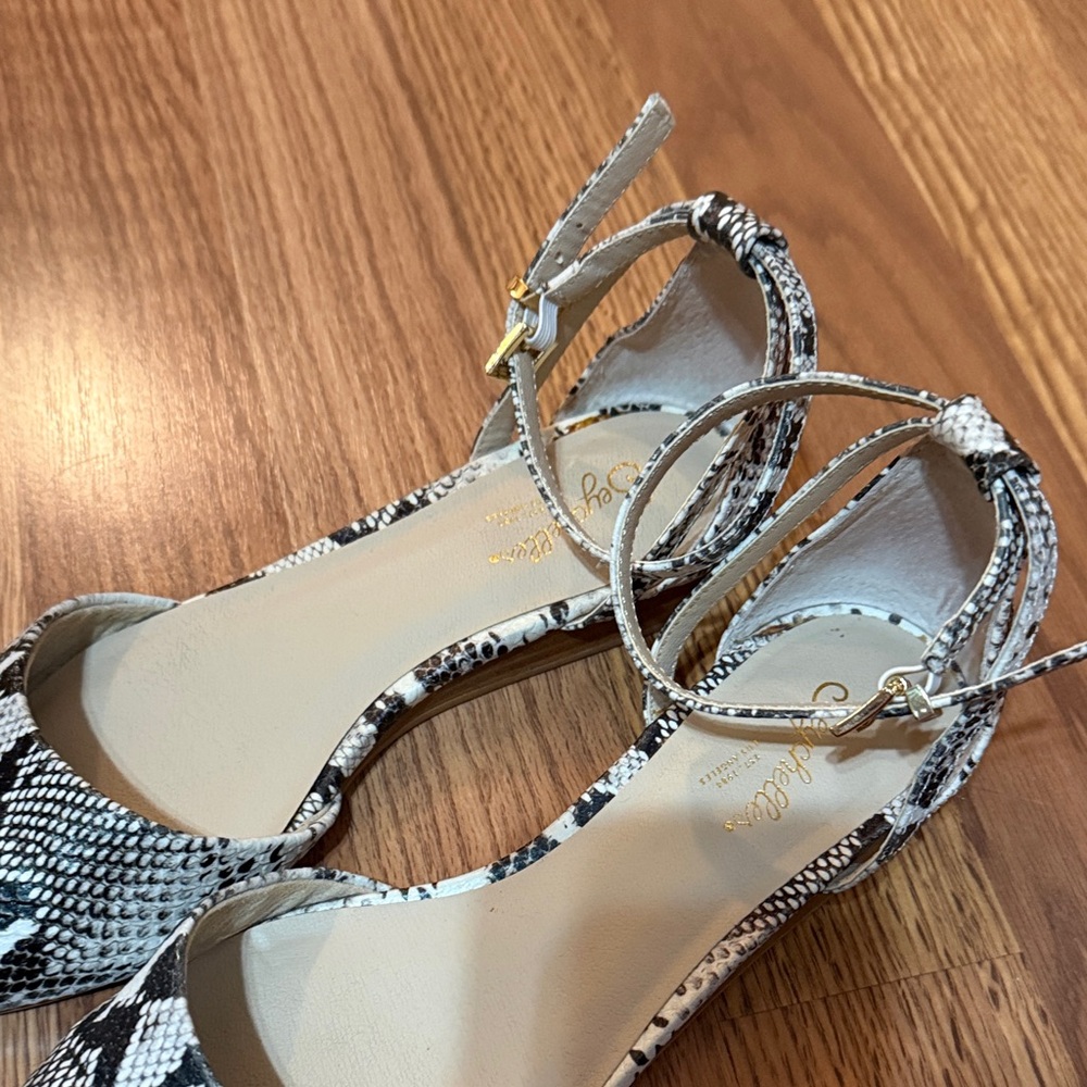 Seychelles Plateau Python Leather Ankle Strap Fla… - image 4